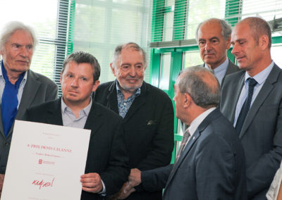 Le bel instantané entre Jean Gachassin et Denis Lalanne, saisi par Émilie Hautier, photographe officielle du Prix. Les grandes histoires du sport sont toujours des histoires d’amitiés.